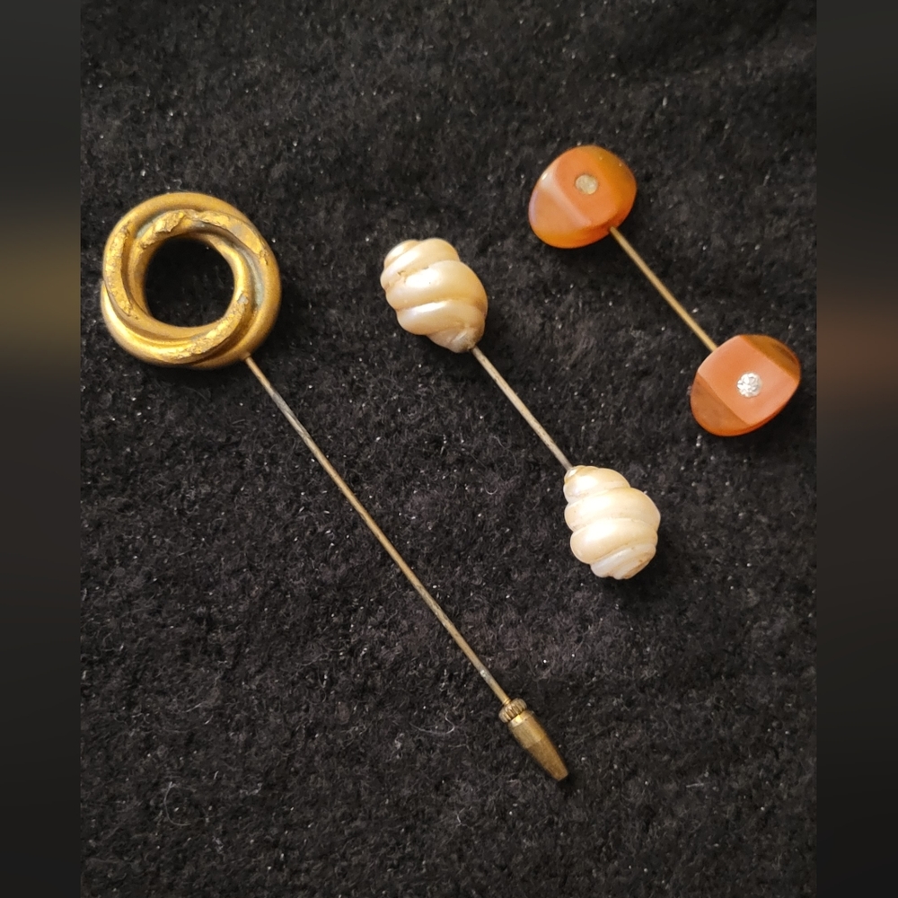 Three Vintage Hat Pins